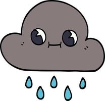 cartoon doodle rain cloud vector