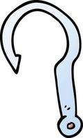 cartoon doodle fish hook vector