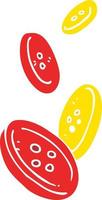flat color illustration of a cartoon buttons vector