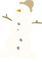 cartoon doodle snowman vector