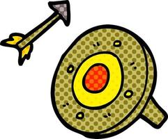 cartoon doodle shield and arrow vector
