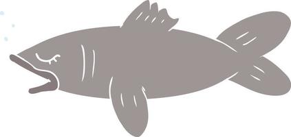 flat color style cartoon fish vector