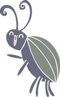 flat color style cartoon happy beetle vector