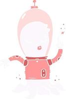 cute flat color style cartoon alien vector