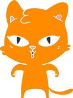 gato de dibujos animados de estilo de color plano vector