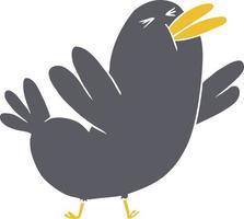 flat color style cartoon blackbird vector