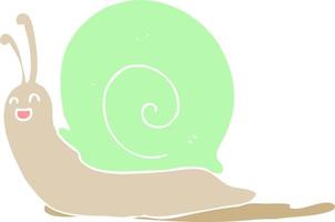 flat color style cartoon snail vector