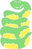 flat color style cartoon snake vector