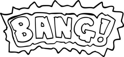 line drawing cartoon word bang vector