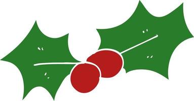 cartoon doodle christmas holly vector