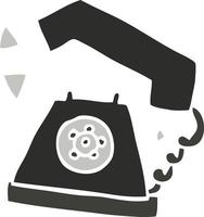 cartoon doodle retro telephone vector