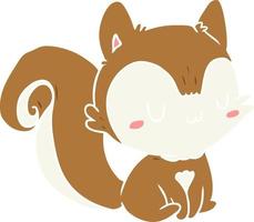 flat color style cartoon squirrel vector