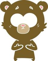 surprised bear flat color style cartoon vector