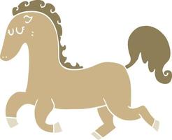 flat color style cartoon horse running vector