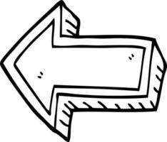 flecha de dibujos animados de dibujo lineal vector