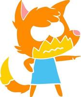 flat color style cartoon annoyed fox vector