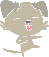 flat color style cartoon dog dancing vector