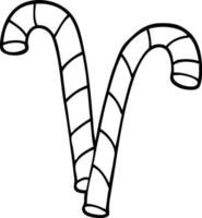 line drawing cartoon pink candy cane vector