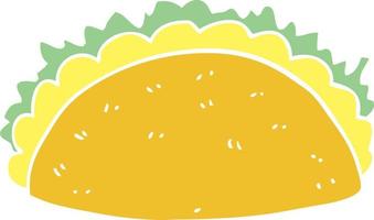 flat color style cartoon taco vector