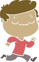 flat color style cartoon peaceful man running vector