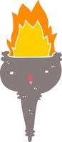 flat color style cartoon flaming chalice vector