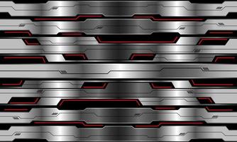 Abstract vector technology futuristic silver cyber red line power black geometric design seamless pattern background