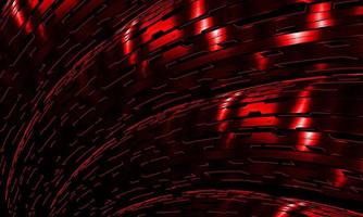 Futuristic red metal cyber 3D curve technology on black vector