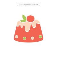 Flat Colorful Delicious Cake Vector Illustration