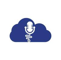 Doctor podcast cloud shape concept vector logo design. Stethoscope and microphone illustration symbol.