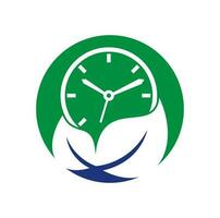 plantilla de diseño de logotipo de vector de tiempo de naturaleza. concepto de logo de tiempo de energía y tiempo de dieta.