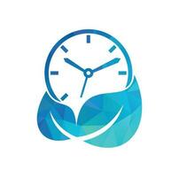 plantilla de diseño de logotipo de vector de tiempo de naturaleza. concepto de logo de tiempo de energía y tiempo de dieta.
