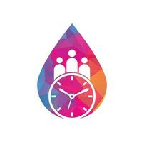 People Time drop shape concept Logo. time successful health logo icon vector. vector