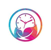 Nature time vector logo design template. Energy time and diet time logo concept.