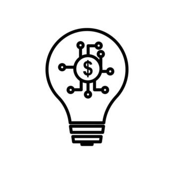 Light bulb line icon illustration with dollar. icon related to fintech. Line icon style. Simple design editable vector