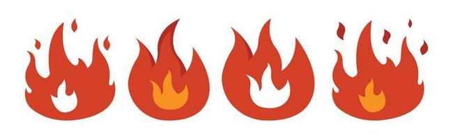 ilustración de icono de conjunto de fuego. estilo de icono plano de ilustración. diseño simple editable vector