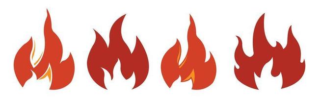 ilustración de icono de conjunto de fuego. estilo de icono plano de ilustración. diseño simple editable vector