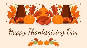 concept of thanksgiving day background in flat style design illustration vector