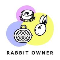 Composition of rabbit items vector
