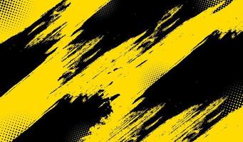 Grunge Black and yellow Distress Texture with halftone vector