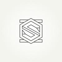 abstract minimalist geometric initial letter s line art icon logo template vector illustration design
