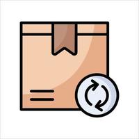 Return shipping box outline color icon vector