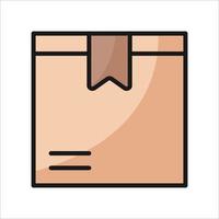 Deliver Box Outline Color Icon vector