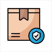 Secure delivery outline color icon vector