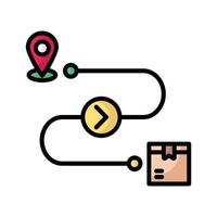 Delivery location outline color icon vector