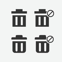 Trash can vector icon. Recycle bin icon symbol. Trash can vector illustration on isolated background