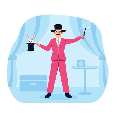 Magician Doing Show Concept