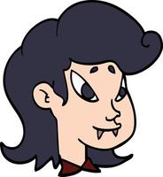 cartoon doodle vampire head vector