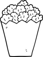 line drawing cartoon cinema popcorn vector
