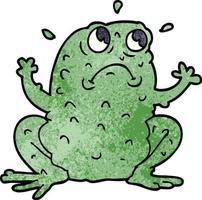 cartoon doodle nervous toad vector