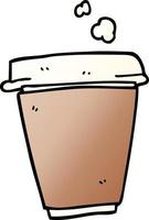 cartoon doodle coffee cup vector